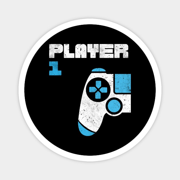 Player 1 Player 2 Gamer Partnerlook Magnet by Schwarzweiss